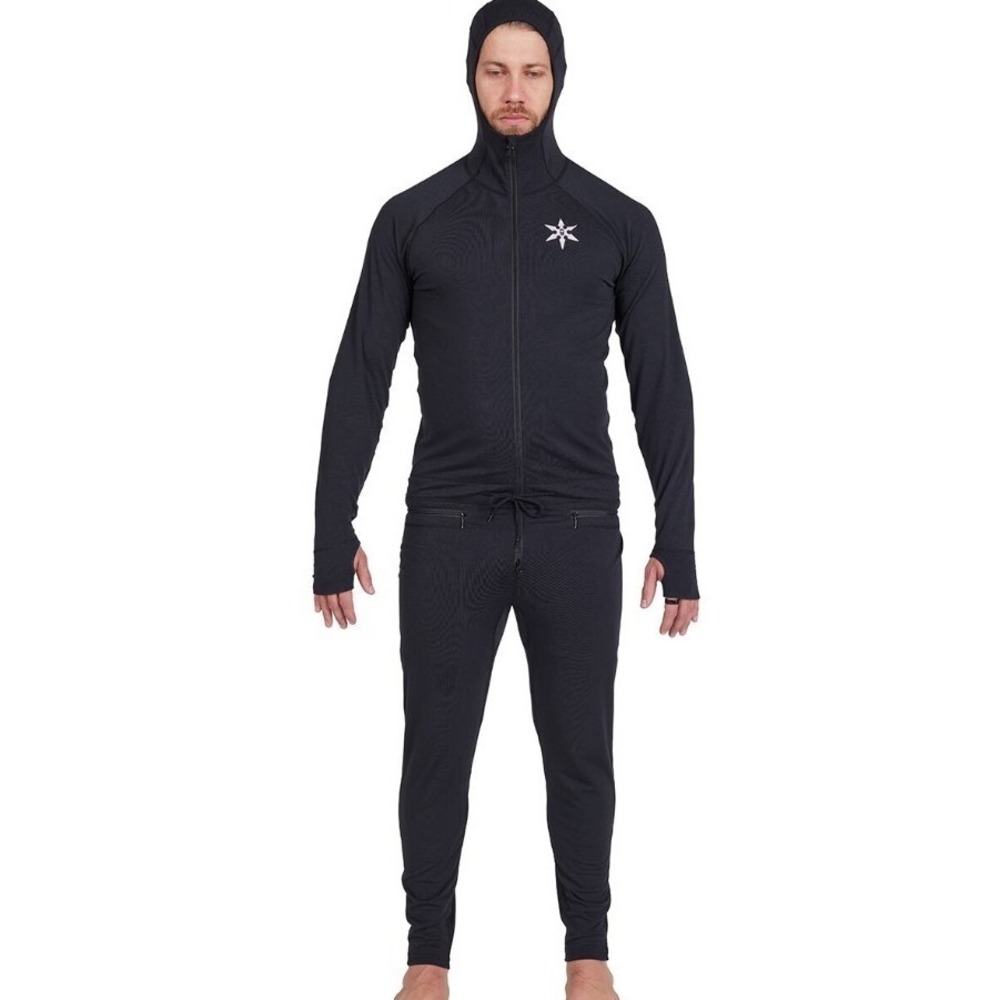 Airblaster Classic Ninja Suit Men's Medium Black Hooded One Piece Ski Baselayer